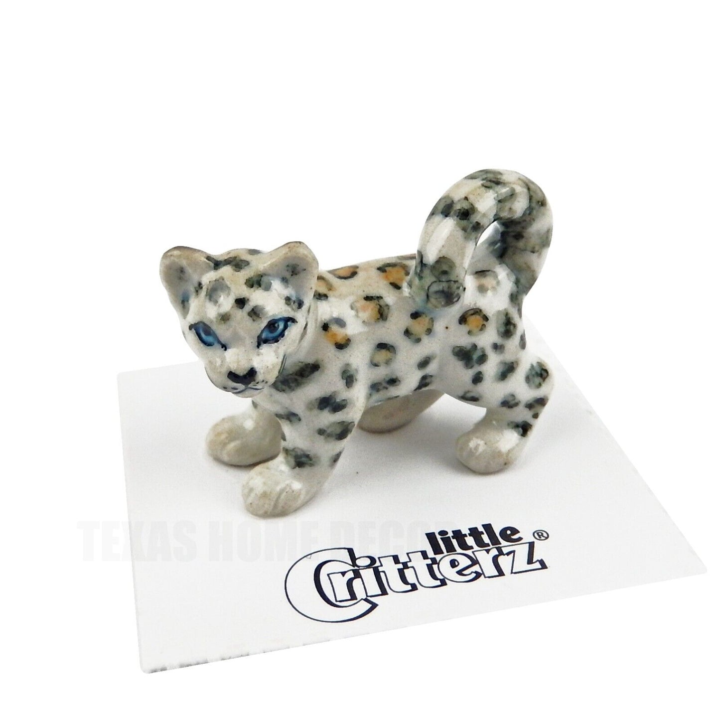 Little Critterz Miniature Collectors Snow Leopard "Sarani" Porcelain Figurine