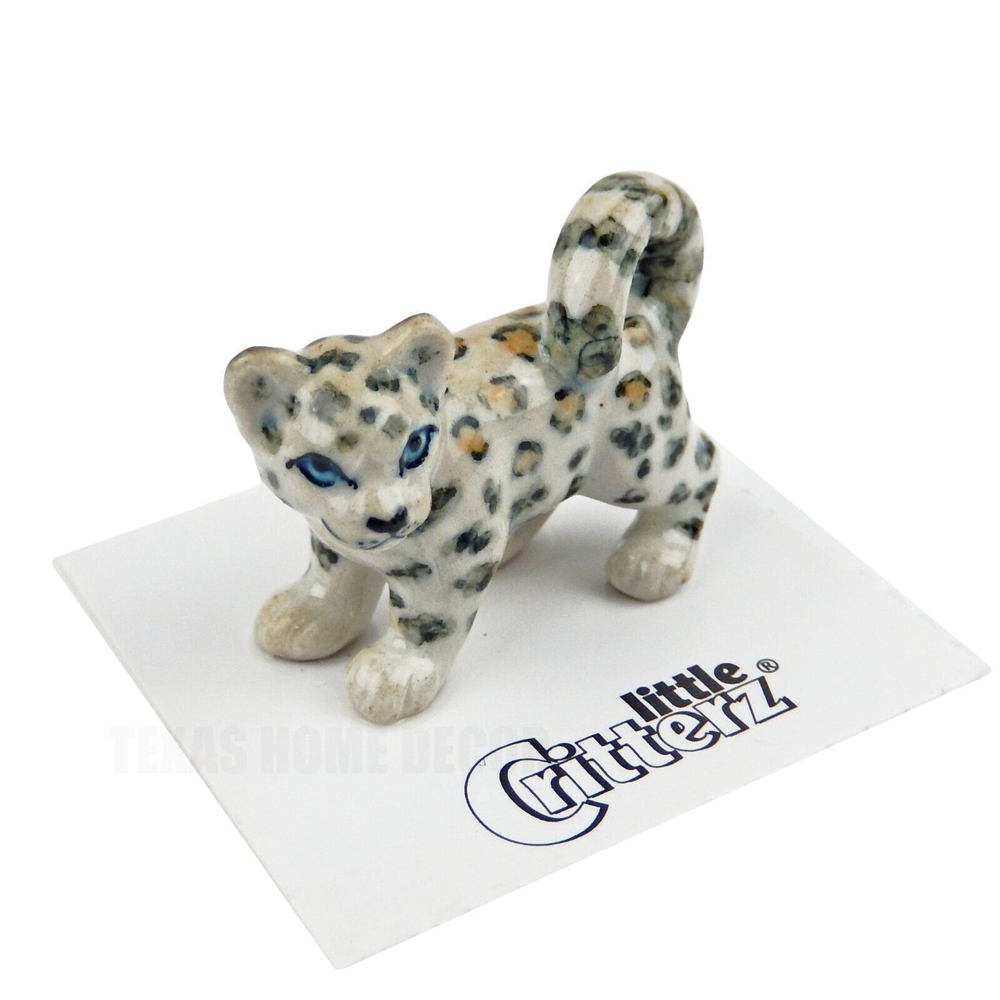 Little Critterz Miniature Collectors Snow Leopard "Sarani" Porcelain Figurine