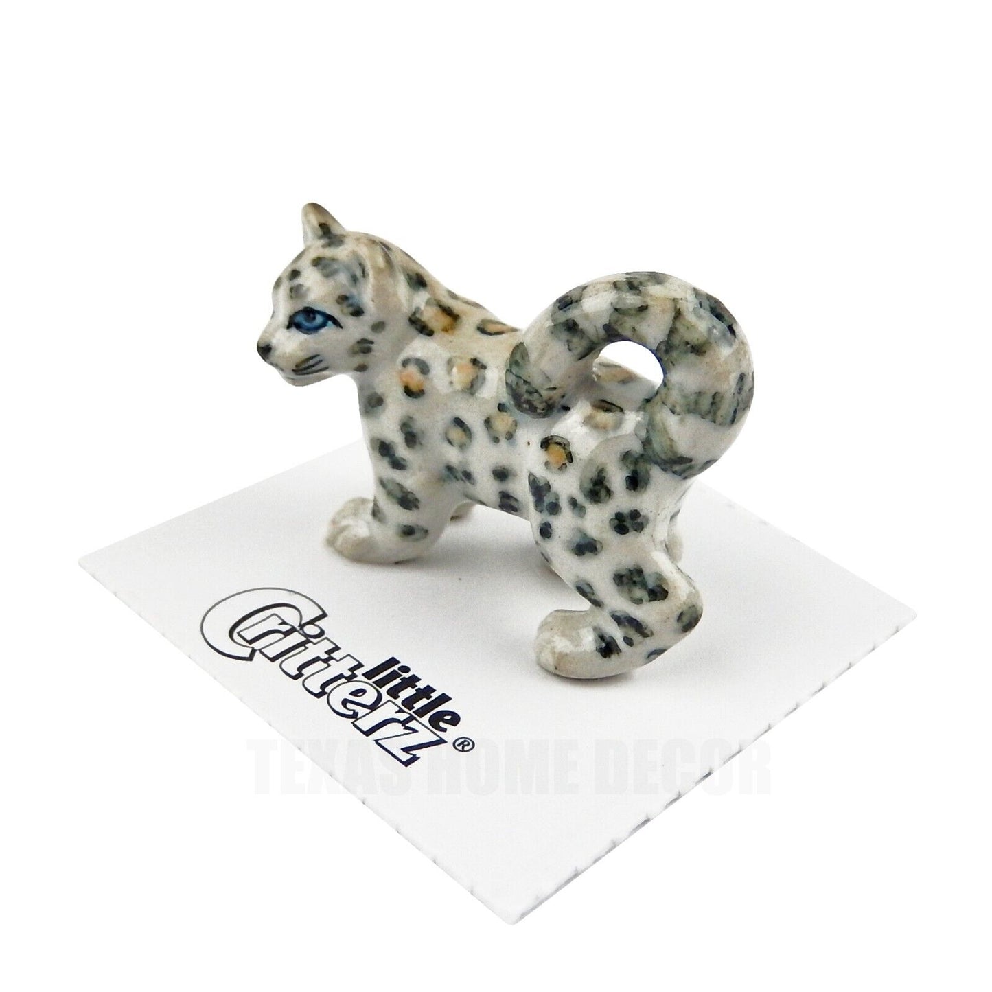 Little Critterz Miniature Collectors Snow Leopard "Sarani" Porcelain Figurine