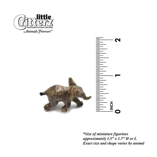 Little Critterz Miniature Collectors African Elephant Calf Porcelain Figurine