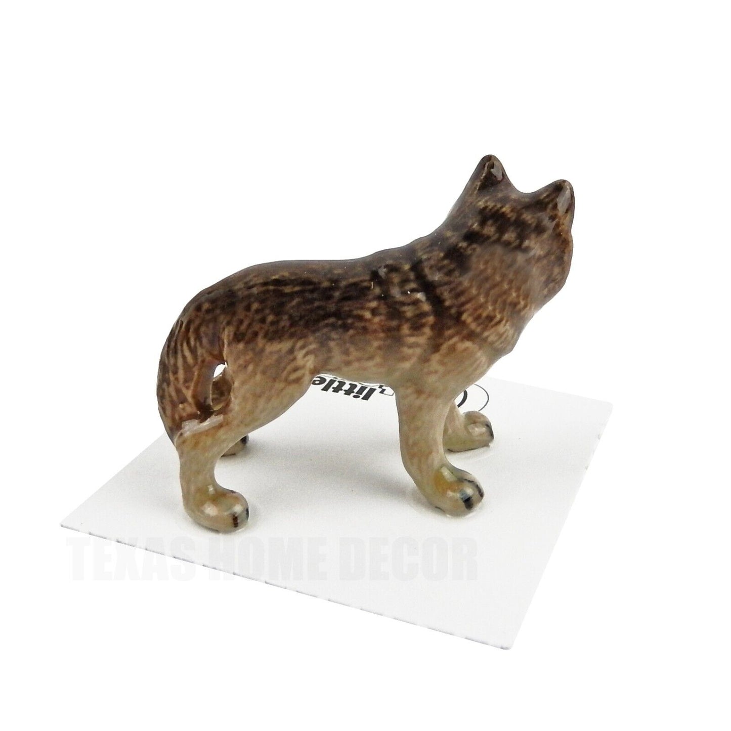 Little Critterz Miniature Collectors Gray Timber Wolf Animal Porcelain Figurine