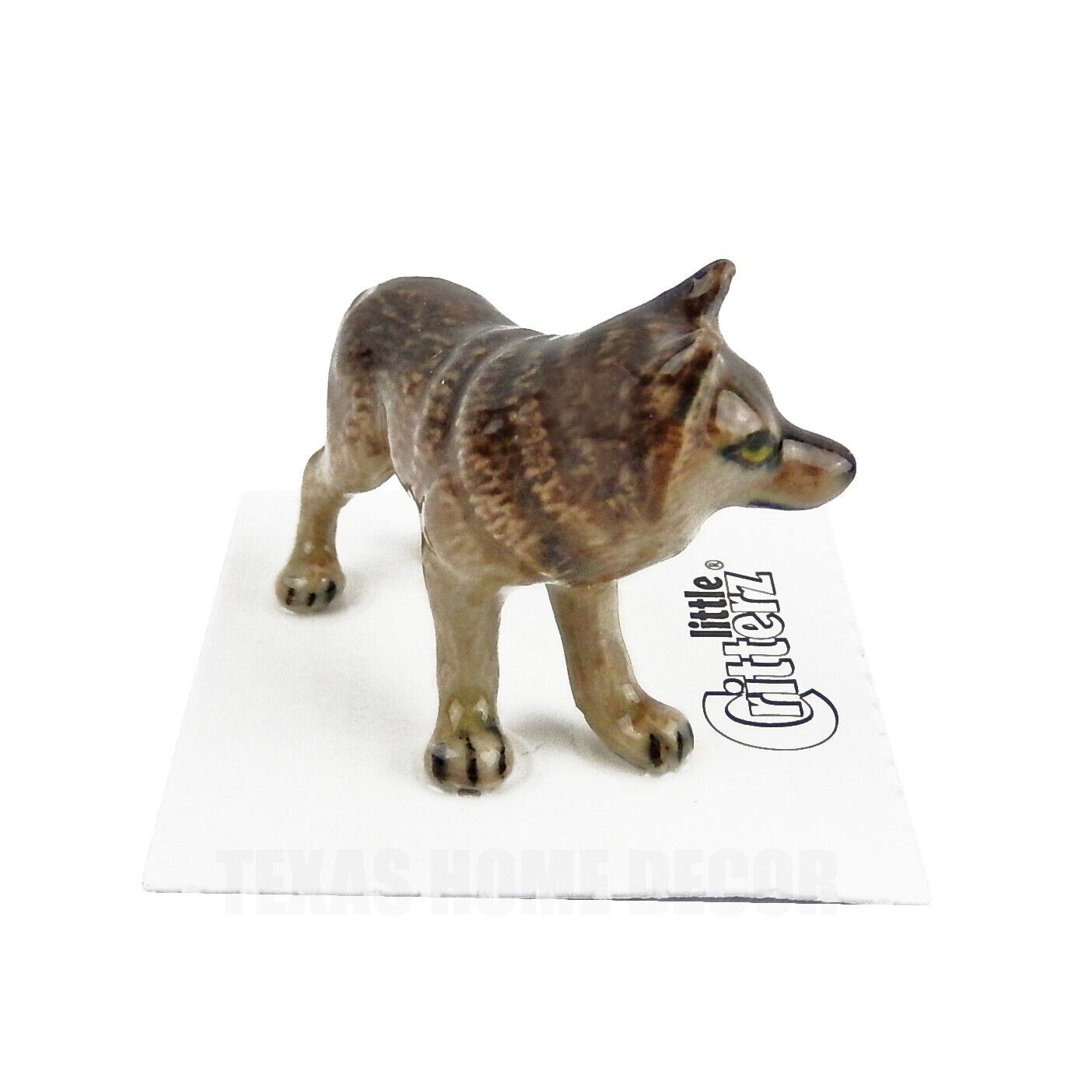 Little Critterz Miniature Collectors Gray Timber Wolf Animal Porcelain Figurine