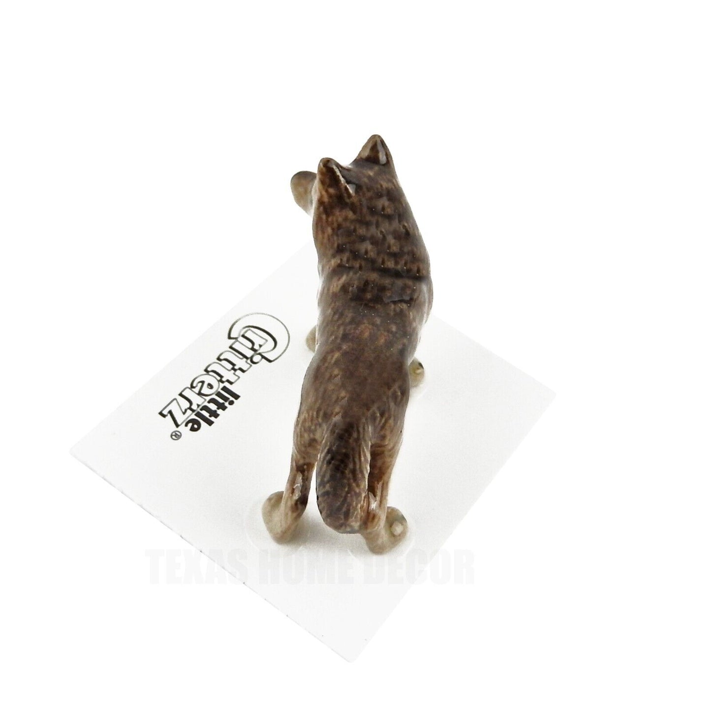 Little Critterz Miniature Collectors Gray Timber Wolf Animal Porcelain Figurine