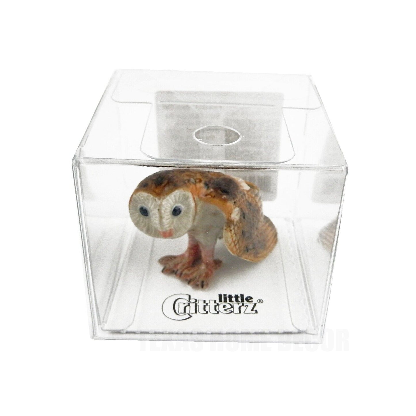 Little Critterz Miniature Collectors Barn Owl "Paleface" Bird Porcelain Figurine