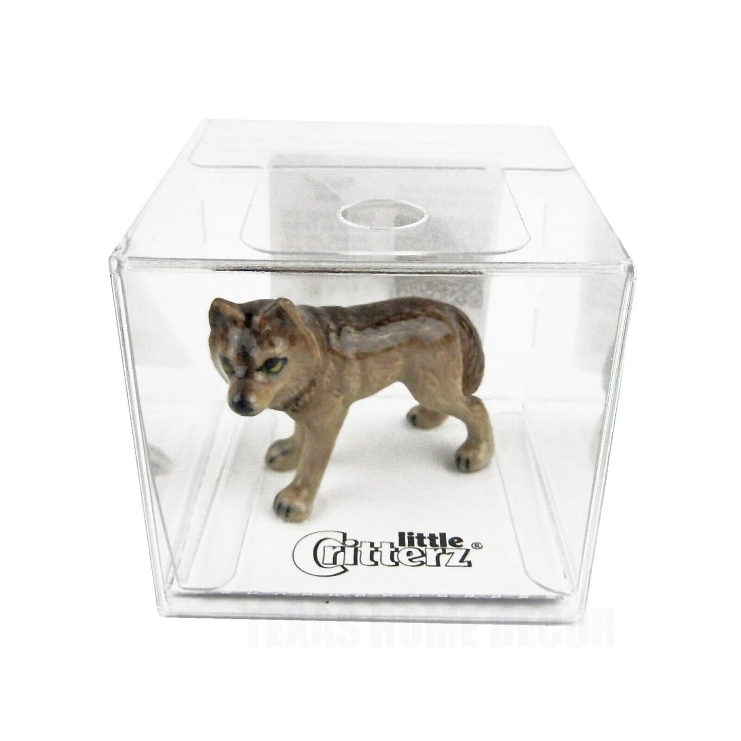 Little Critterz Miniature Collectors Gray Timber Wolf Animal Porcelain Figurine