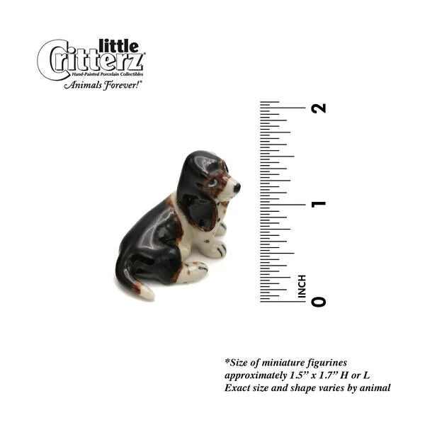 Little Critterz Miniature Collectors Basset Hound Dog Porcelain Figurine