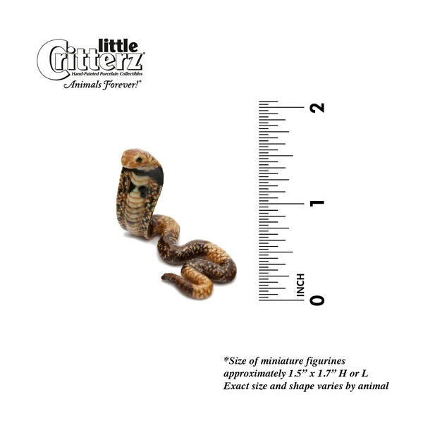 Little Critterz Miniature Collectors Spectacled Cobra Snake Porcelain Figurine