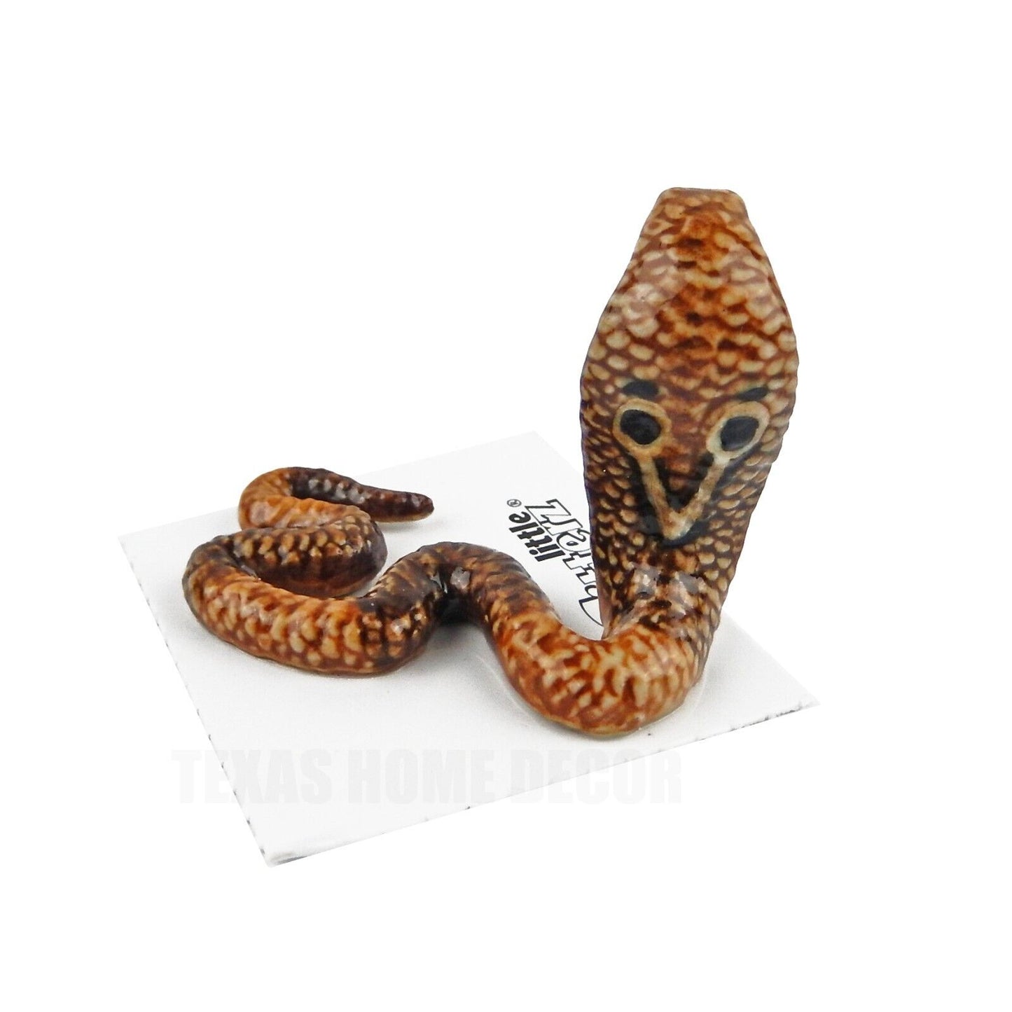 Little Critterz Miniature Collectors Spectacled Cobra Snake Porcelain Figurine