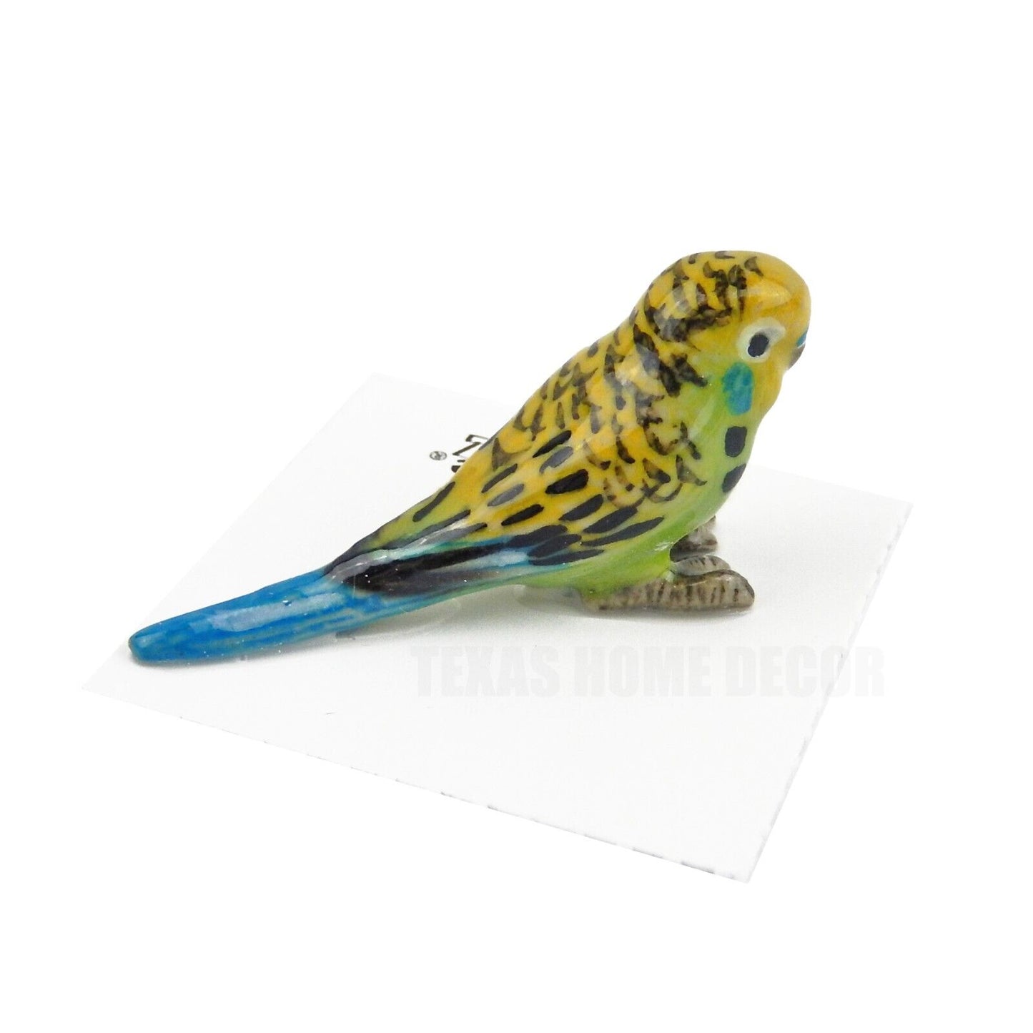 Little Critterz Miniature Collectors Green Parakeet Bird Porcelain Figurine