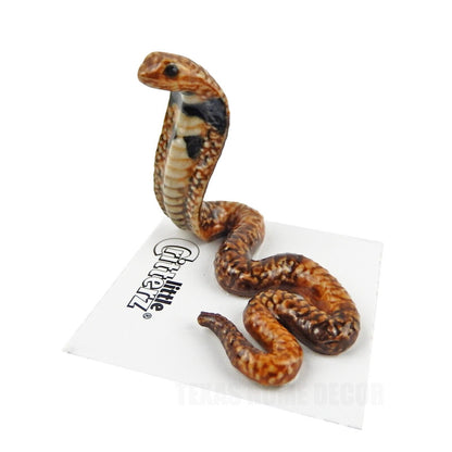 Little Critterz Miniature Collectors Spectacled Cobra Snake Porcelain Figurine