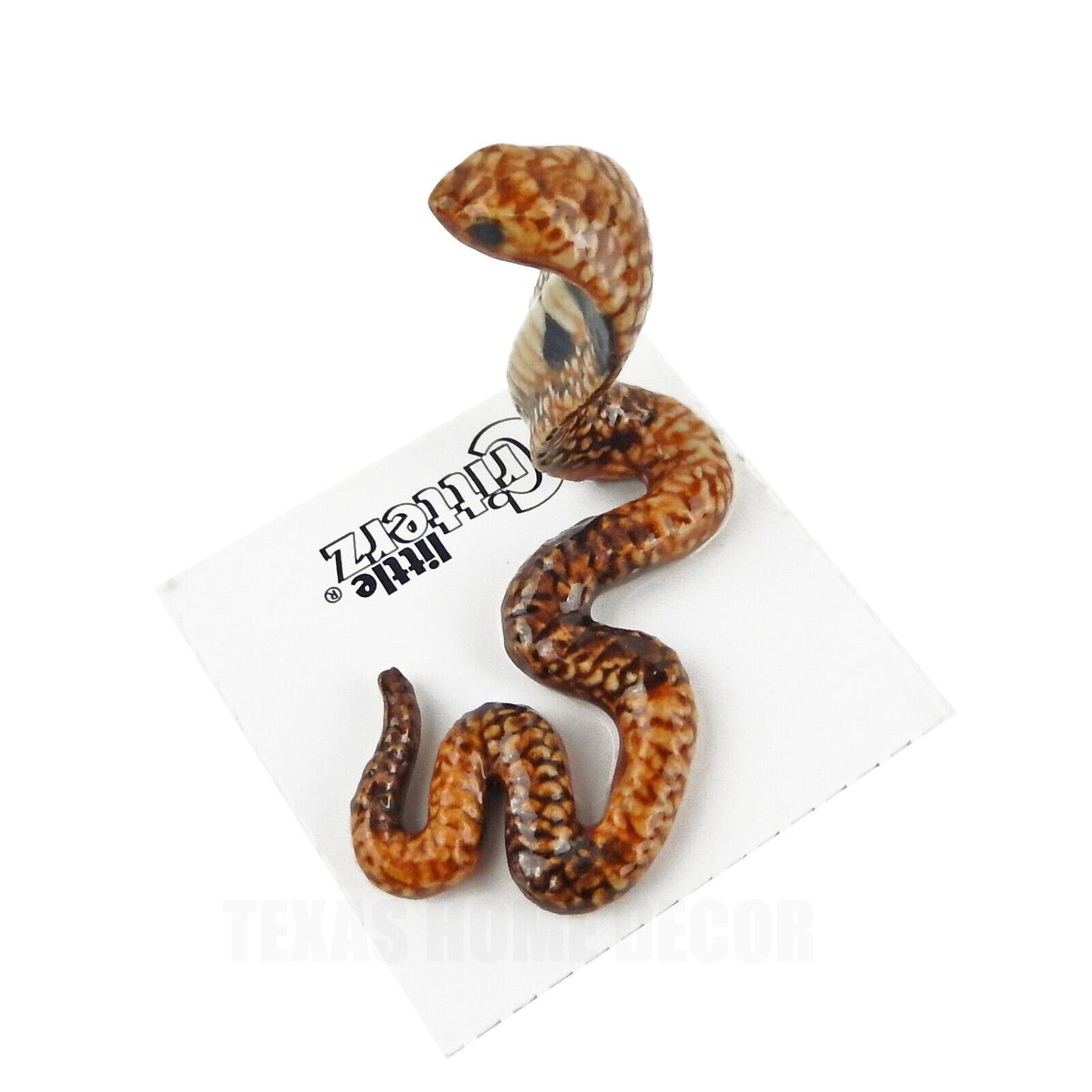 Little Critterz Miniature Collectors Spectacled Cobra Snake Porcelain Figurine