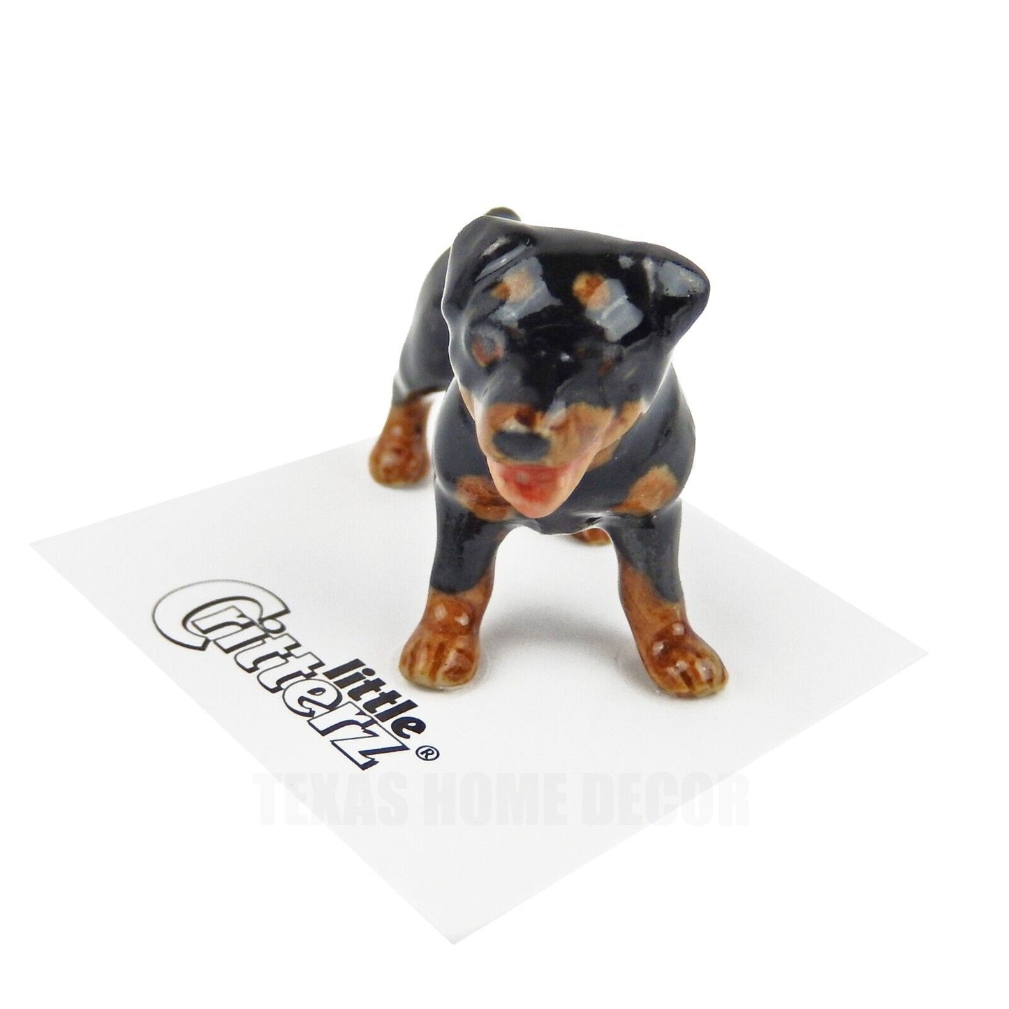 Little Critterz Miniature Collectors Rottweiler "Raina" Dog Porcelain Figurine