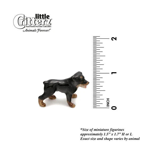 Little Critterz Miniature Collectors Rottweiler "Raina" Dog Porcelain Figurine