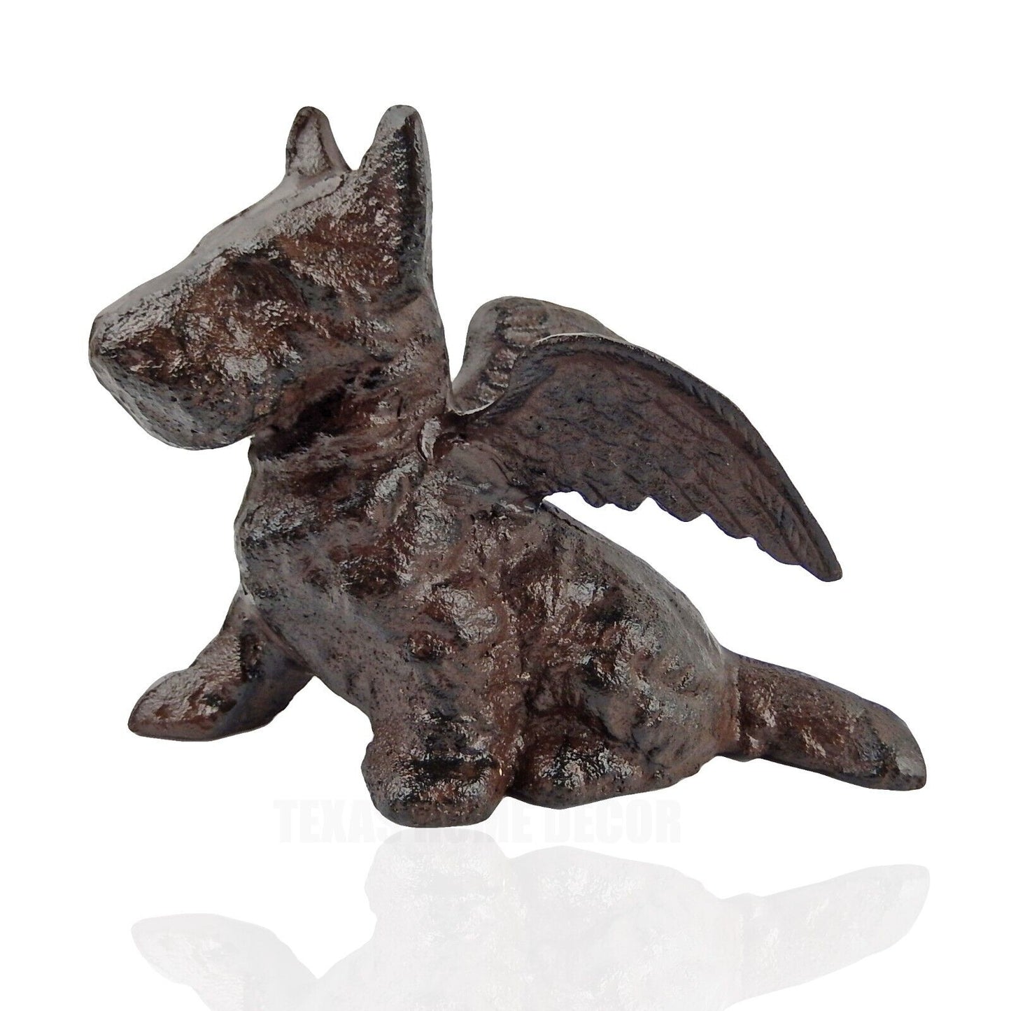 Scottie Dog Terrier Angel With Wings Cast Iron Figurine Pet Memorial Statue