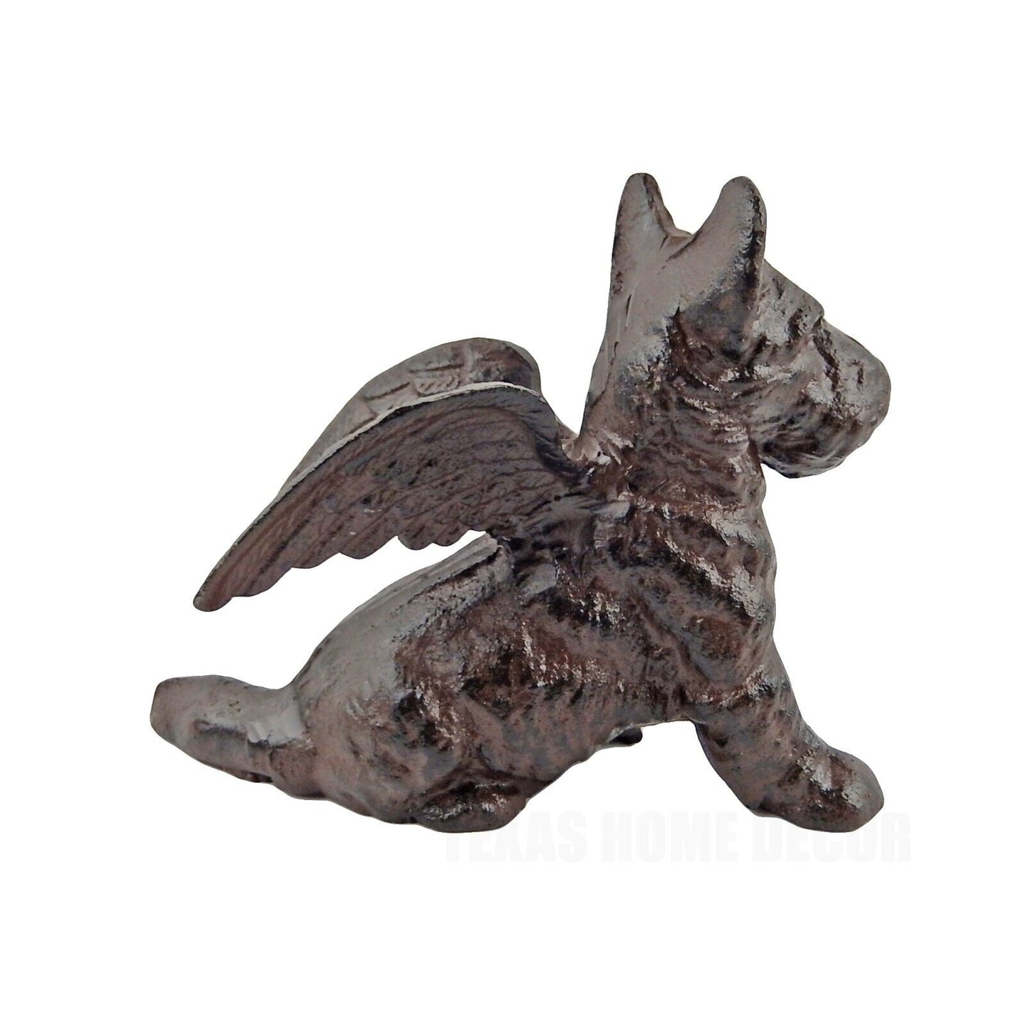 Scottie Dog Terrier Angel With Wings Cast Iron Figurine Pet Memorial Statue