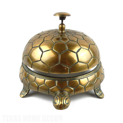 Large Turtle Help Desk Bell Restaurant Retail Motel Hotel Service Polished Brass