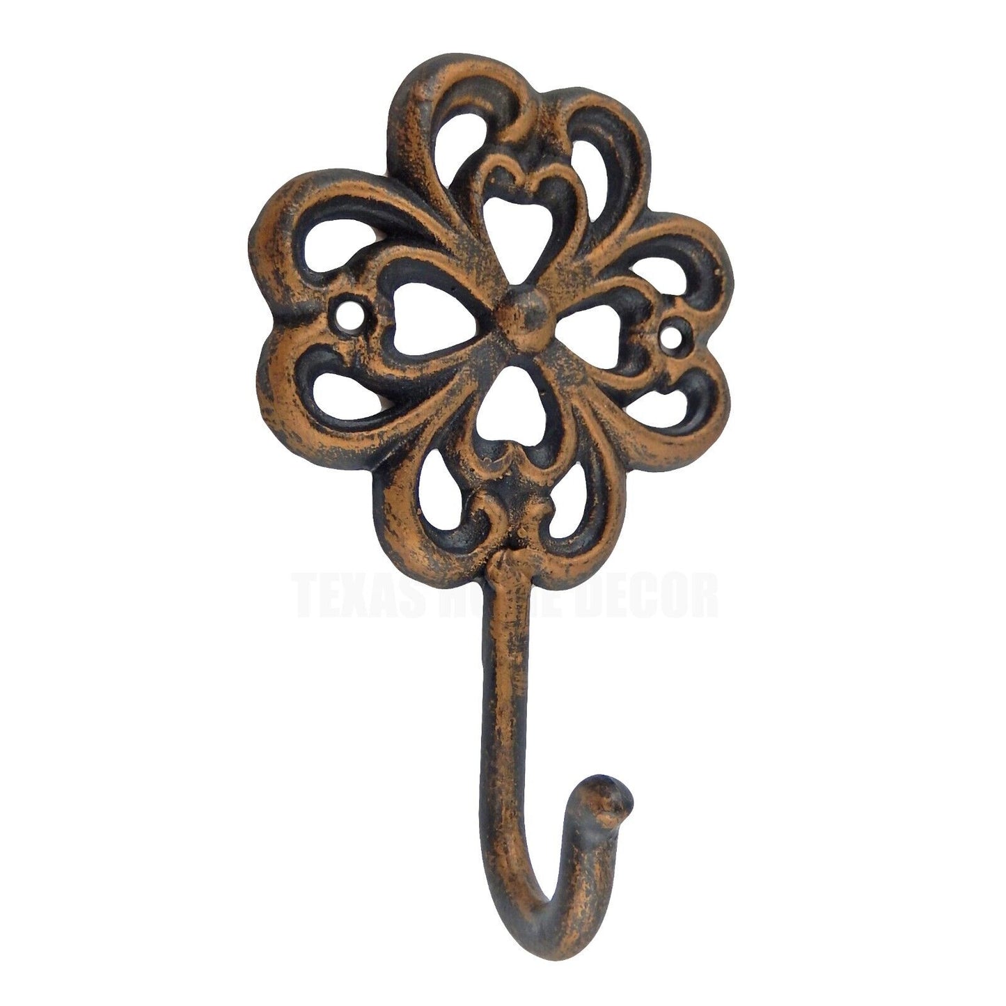 Metal Flower Wall Hook Cast Iron Key Towel Coat Hanger Rustic Bronze Finish