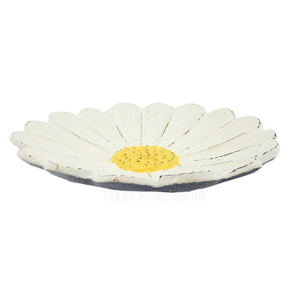 Daisy Flower Trinket Key Dish Jewelry Holder Heavy Duty Cast Iron Antique White