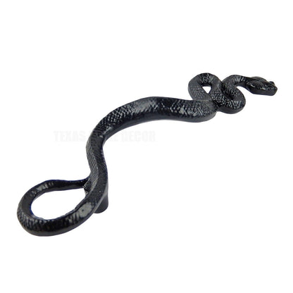 Black Snake Door Handles Cast Iron Glossy Black Finish 9 3/8 inches Pack of 2