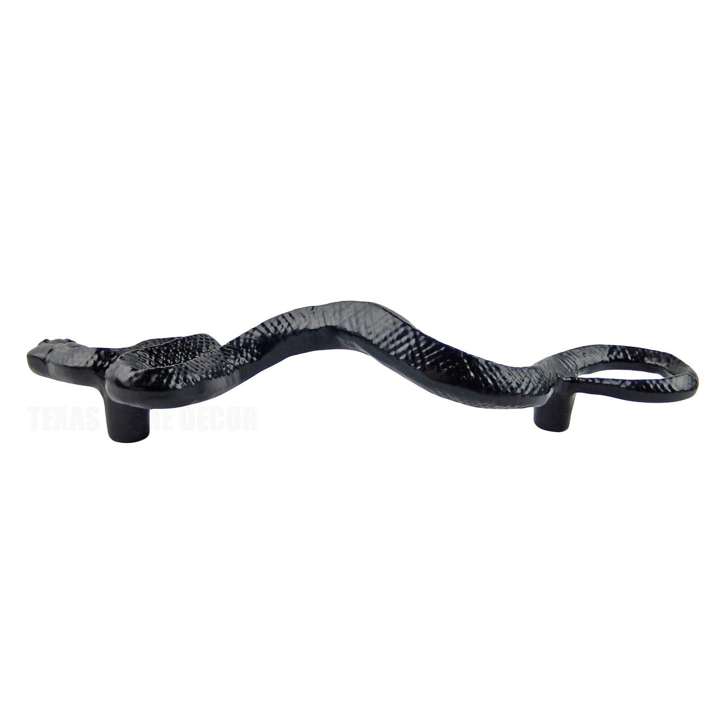 Black Snake Door Handles Cast Iron Glossy Black Finish 9 3/8 inches Pack of 2