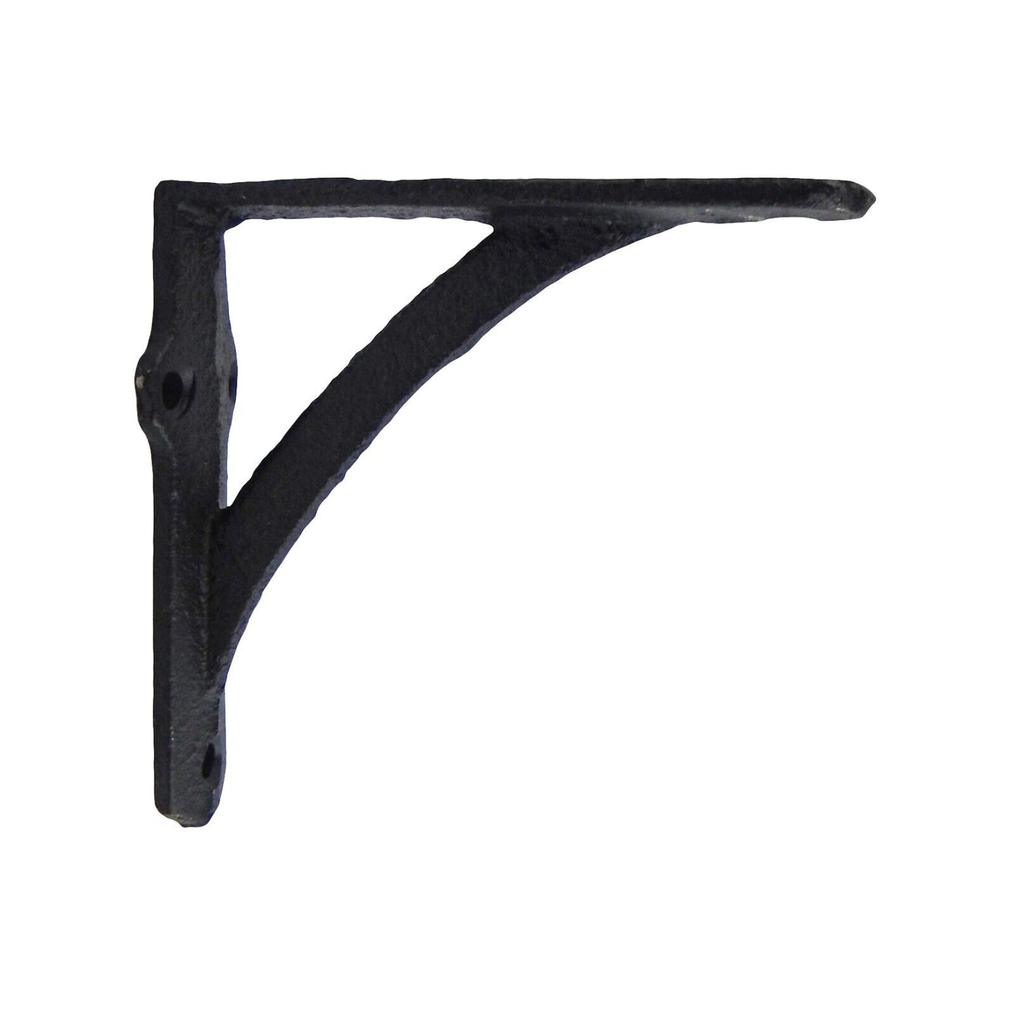 2 Small Simple Cast Iron Shelf Brackets Antique Style Corner Braces Black 3.75"