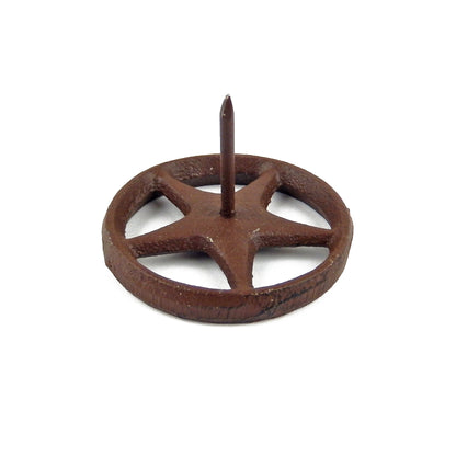 Round Star With Ring Nails 2 1/4 inch Head Craft Pin Rustic Brown (Pack of 6)