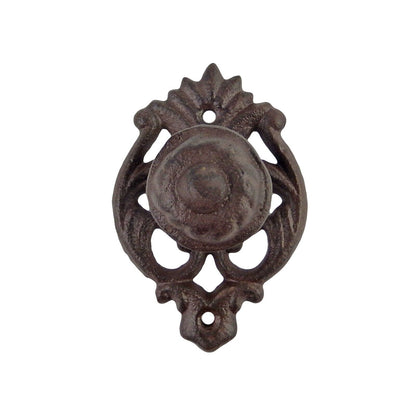 Floral Cast Iron Drawer Knob Pull Wall Hook Hanger Antique Style Rustic Brown