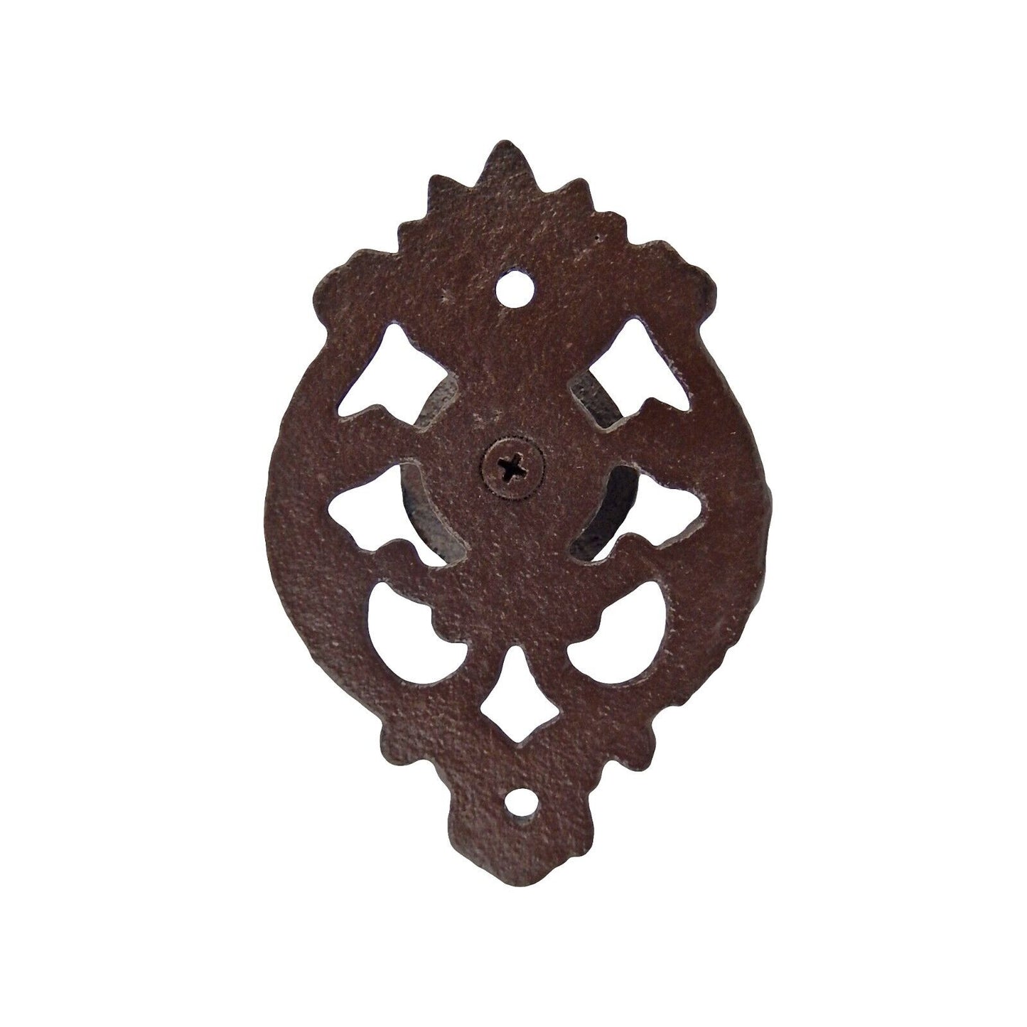 Floral Cast Iron Drawer Knob Pull Wall Hook Hanger Antique Style Rustic Brown