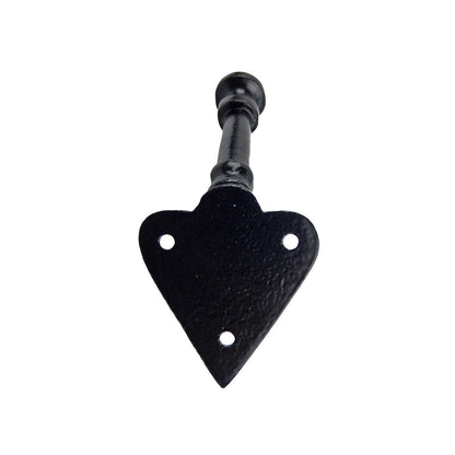 Heart Stick Wall Hook Door Towel Coat Purse Hanger Black Powder Coated Finish