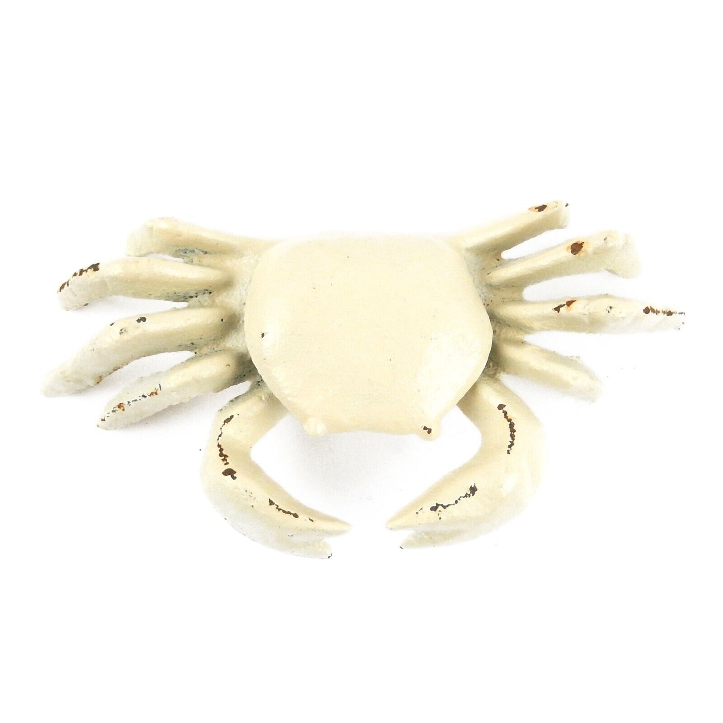 Cast Iron Crab Garden Pond Figurine Paperweight Rustic Beige Nautical Decor