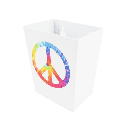 Small White Peace Sign Metal Cap Catcher for Wall Mount Bottle Openers Starr X